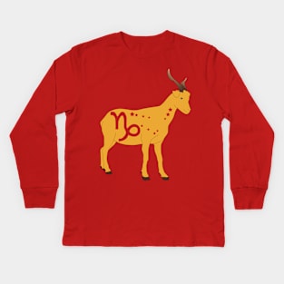 Capricorn 1 (Marigold) Kids Long Sleeve T-Shirt